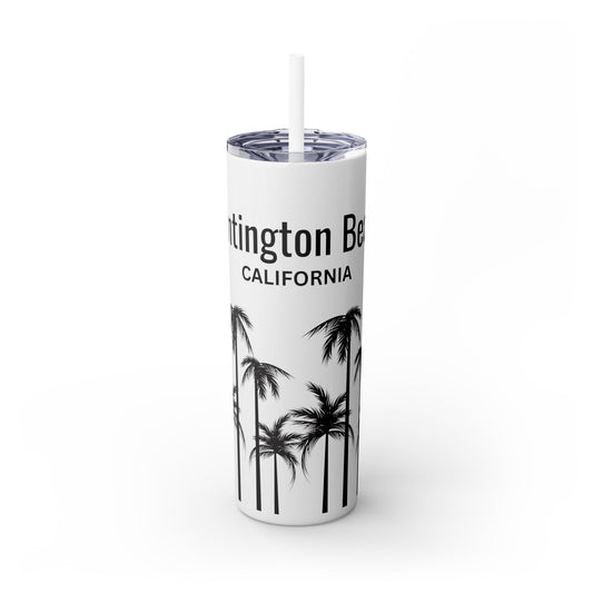 Huntington Beach Skinny Tumbler with Straw, 20oz