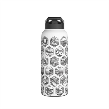Michigan Adventure Water Bottle, Great Lakes Stainless Steel Travel Flask, Beach Lover Gift, Hiking Camping Souvenir, Rust Resistant