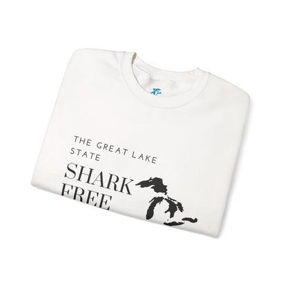 Great Lake State Shark Free sweatshirt | Michigan map text design