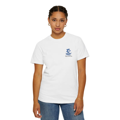 Unisex Garment-Dyed T-Shirt with Vibrant Ocean Design - Relaxed Summer Vibe, Perfect for Beach Lovers, Casual Wear, Travel, Gifts
