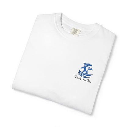 Unisex Garment-Dyed T-Shirt with Vibrant Ocean Design - Relaxed Summer Vibe, Perfect for Beach Lovers, Casual Wear, Travel, Gifts