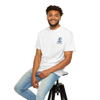 Unisex Garment-Dyed T-Shirt with Vibrant Ocean Design - Relaxed Summer Vibe, Perfect for Beach Lovers, Casual Wear, Travel, Gifts