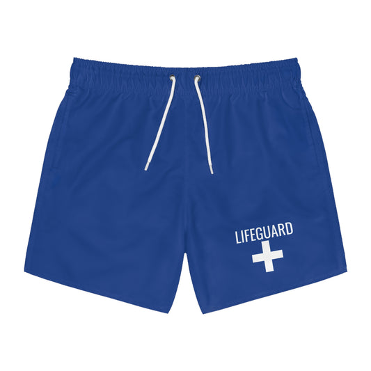Dark Blue Lifeguard Swim Trunks (AOP)