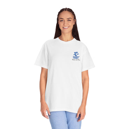 Unisex Garment-Dyed T-Shirt with Vibrant Ocean Design - Relaxed Summer Vibe, Perfect for Beach Lovers, Casual Wear, Travel, Gifts