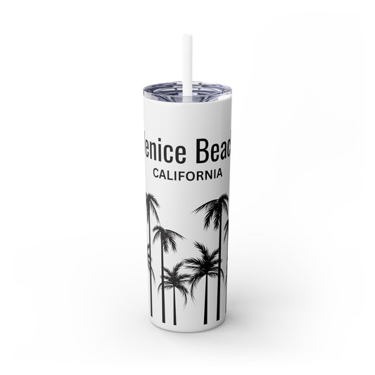 Venice Beach Skinny Tumbler with Straw, 20oz