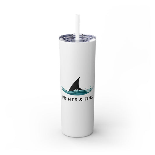 Prints and Fins Signature Skinny Tumbler with Straw, 20oz