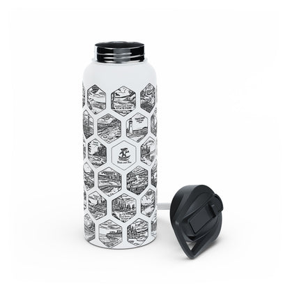 Michigan Adventure Water Bottle, Great Lakes Stainless Steel Travel Flask, Beach Lover Gift, Hiking Camping Souvenir, Rust Resistant