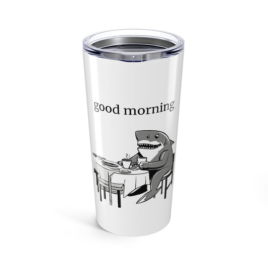 Good Morning Shark Insulated 20oz Stainless Steel Travel Tumbler for Hot  Cold Drinks - Durable Dishwasher Safe with Clear Lid