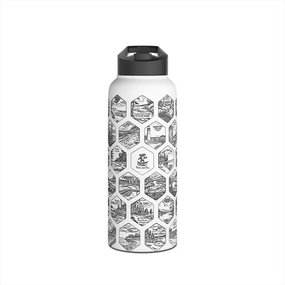 Michigan Adventure Water Bottle, Great Lakes Stainless Steel Travel Flask, Beach Lover Gift, Hiking Camping Souvenir, Rust Resistant