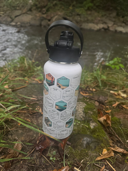 Michigan Gift | 50 Beach Bucket List Tracker Water Bottle | Great Lakes Travel Tumbler | Up North Michigan Souvenir | Lake House Gift