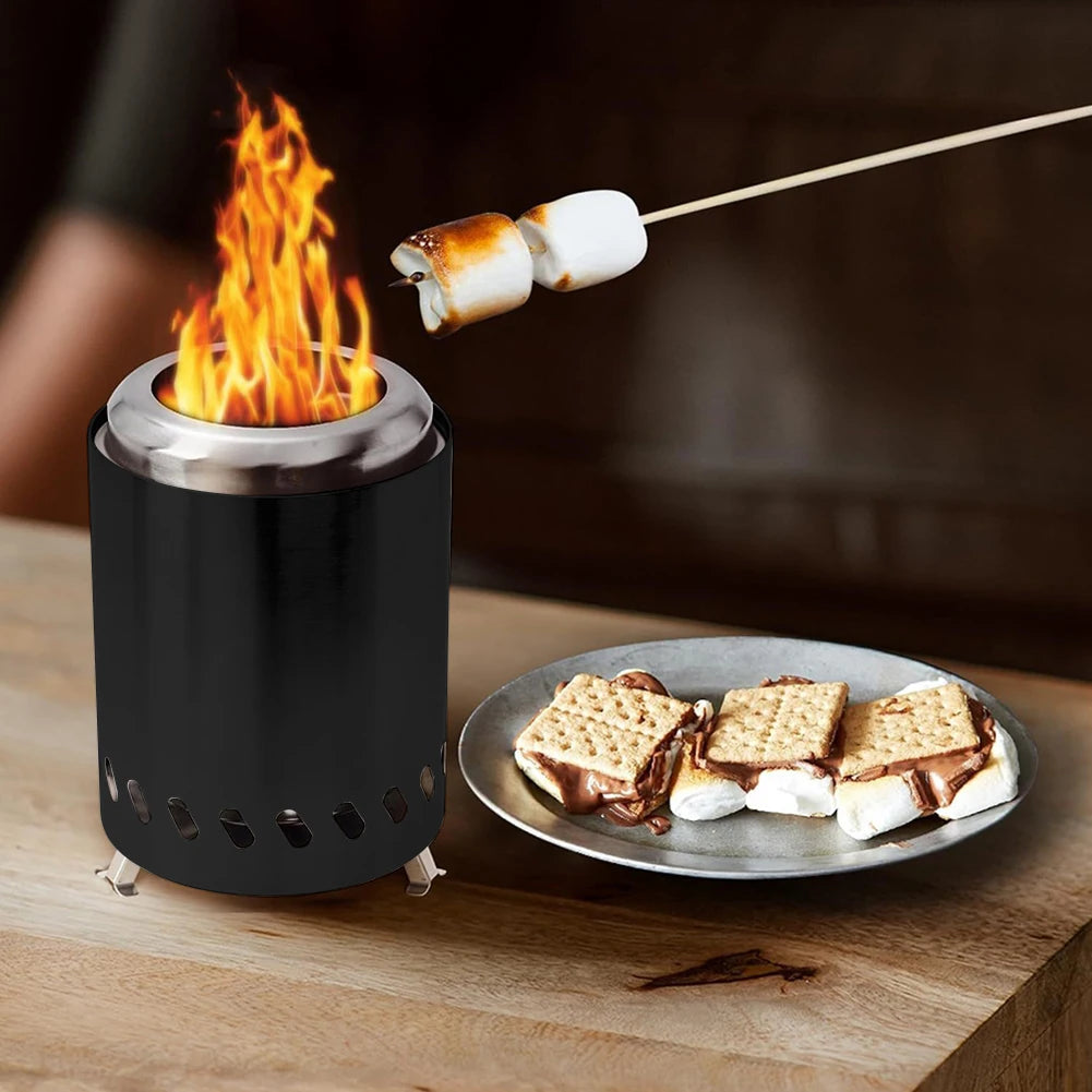 Smokeless Tabletop Fire Pit Indoor Outdoor Table Top Firepit Mini Fire Pit Wood Burning or Pellet Fueled Portable Bonfire