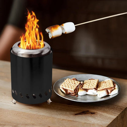 Smokeless Tabletop Fire Pit Indoor Outdoor Table Top Firepit Mini Fire Pit Wood Burning or Pellet Fueled Portable Bonfire
