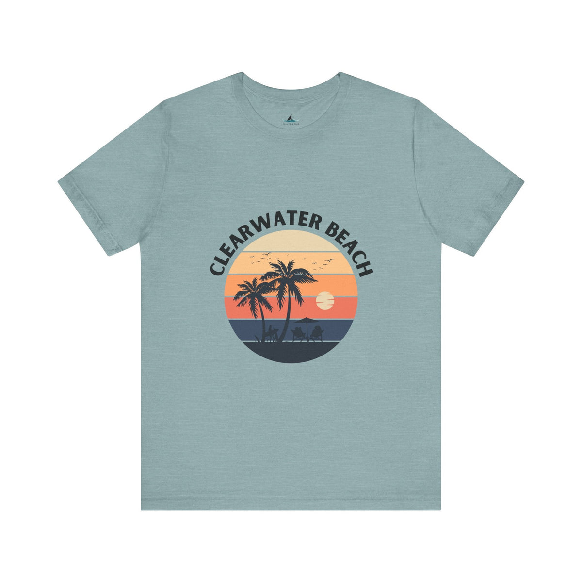Clearwater Beach Jersey Short Sleeve Tee - Prints and Fins