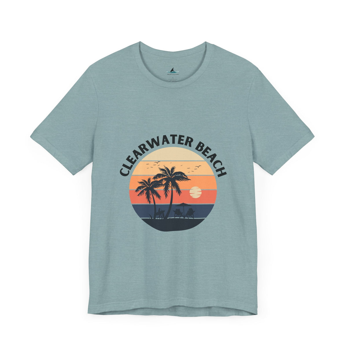 Clearwater Beach Jersey Short Sleeve Tee - Prints and Fins