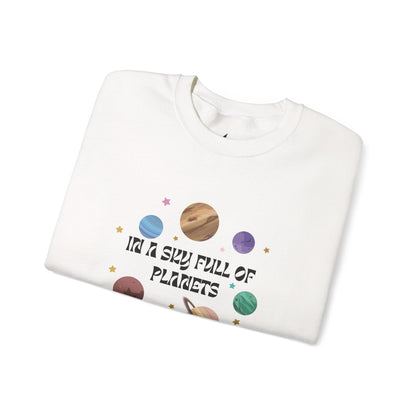 In A Sky Full Of Planets - Crewneck Sweatshirt - Prints and Fins