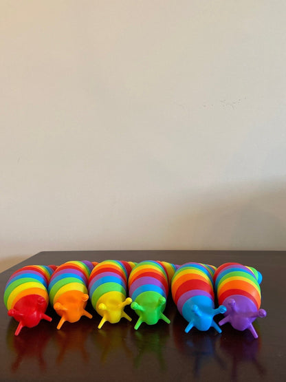 Large Rainbow Fidget Toy - Stress Relief and Sensory Tool with Vibrant Rainbow Design - Smooth Design for Tactile Stimulation and Relaxation - Prints and Fins