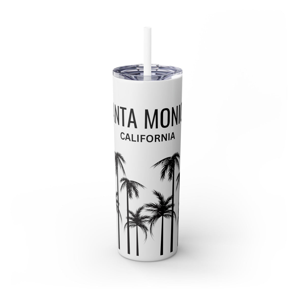 Santa Monica Skinny Tumbler with Straw, 20oz - Prints and Fins