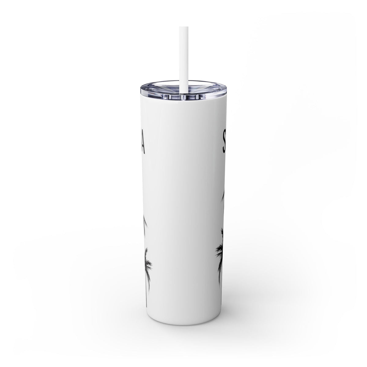 Santa Monica Skinny Tumbler with Straw, 20oz - Prints and Fins