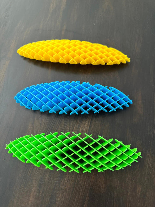 Shape - Shifting Fidget Worm - Sensory Stress Reliever for Kids Adults Fun Handheld Anxiety Relief Tool - Prints and Fins