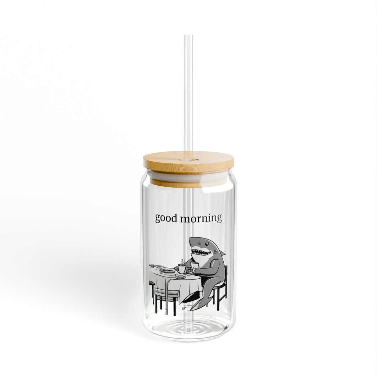 Shark Sipper Glass, 16oz - Prints and Fins