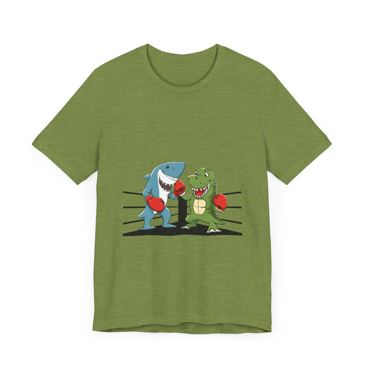 Shark vs Crocodile fight | Unisex Jersey Short Sleeve Tee Color Options - Prints and Fins
