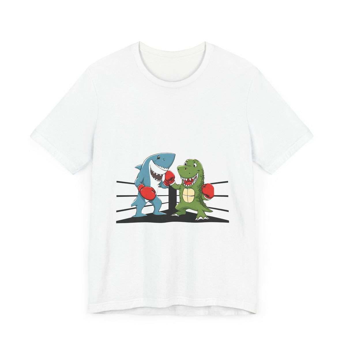 Shark vs Crocodile fight | Unisex Jersey Short Sleeve Tee Color Options - Prints and Fins