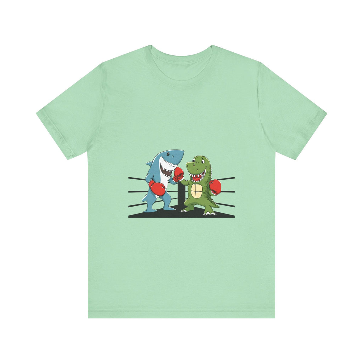 Shark vs Crocodile fight | Unisex Jersey Short Sleeve Tee Color Options - Prints and Fins
