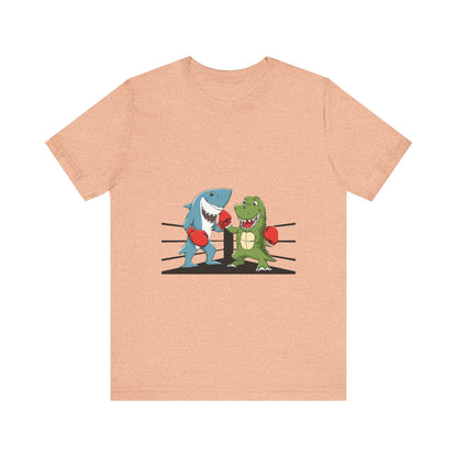 Shark vs Crocodile fight | Unisex Jersey Short Sleeve Tee Color Options - Prints and Fins