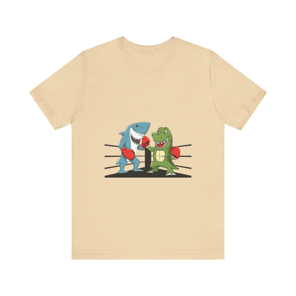Shark vs Crocodile fight | Unisex Jersey Short Sleeve Tee Color Options - Prints and Fins