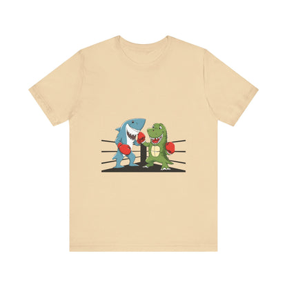 Shark vs Crocodile fight | Unisex Jersey Short Sleeve Tee Color Options - Prints and Fins