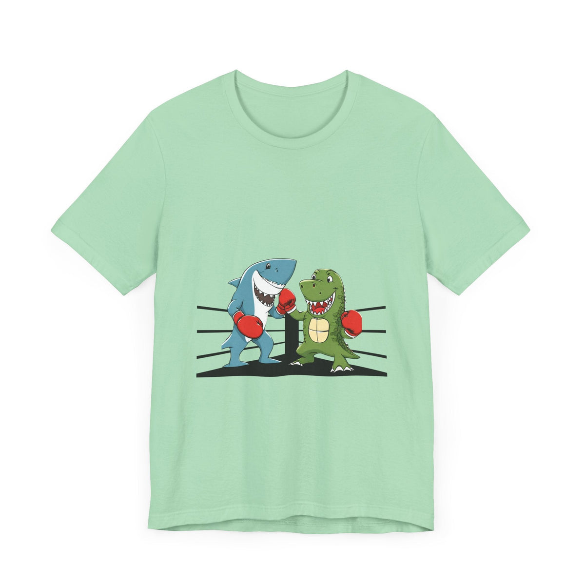 Shark vs Crocodile fight | Unisex Jersey Short Sleeve Tee Color Options - Prints and Fins