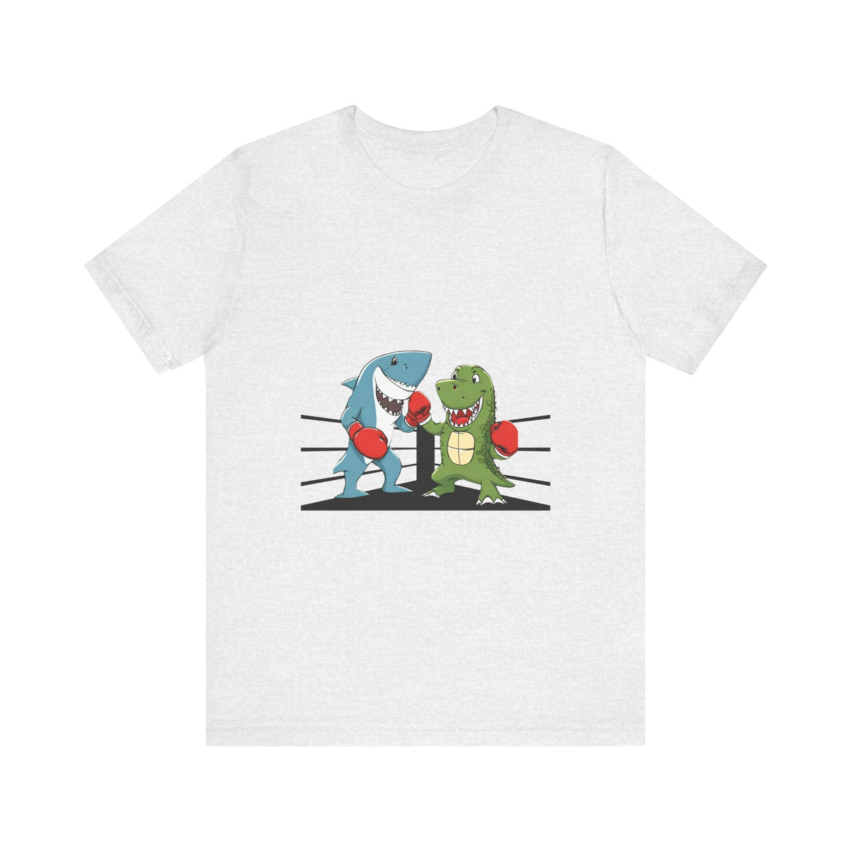 Shark vs Crocodile fight | Unisex Jersey Short Sleeve Tee Color Options - Prints and Fins