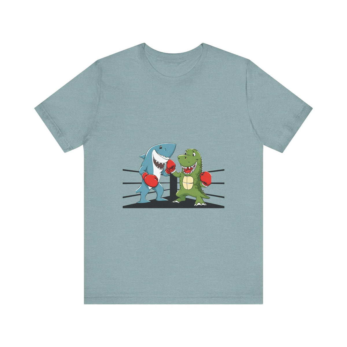 Shark vs Crocodile fight | Unisex Jersey Short Sleeve Tee Color Options - Prints and Fins