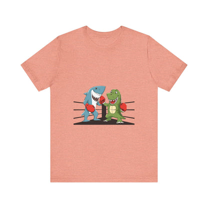 Shark vs Crocodile fight | Unisex Jersey Short Sleeve Tee Color Options - Prints and Fins
