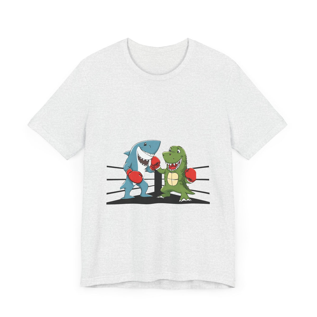 Shark vs Crocodile fight | Unisex Jersey Short Sleeve Tee Color Options - Prints and Fins