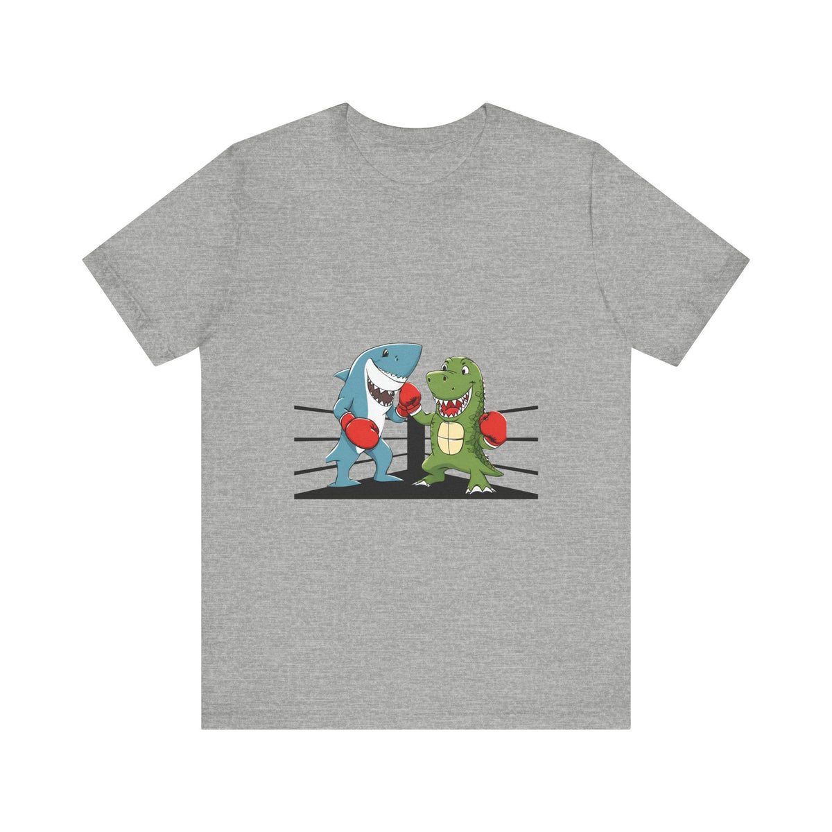 Shark vs Crocodile fight | Unisex Jersey Short Sleeve Tee Color Options - Prints and Fins