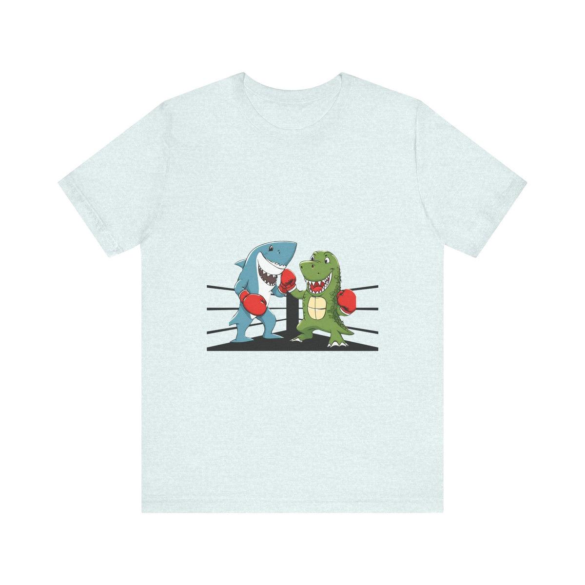 Shark vs Crocodile fight | Unisex Jersey Short Sleeve Tee Color Options - Prints and Fins