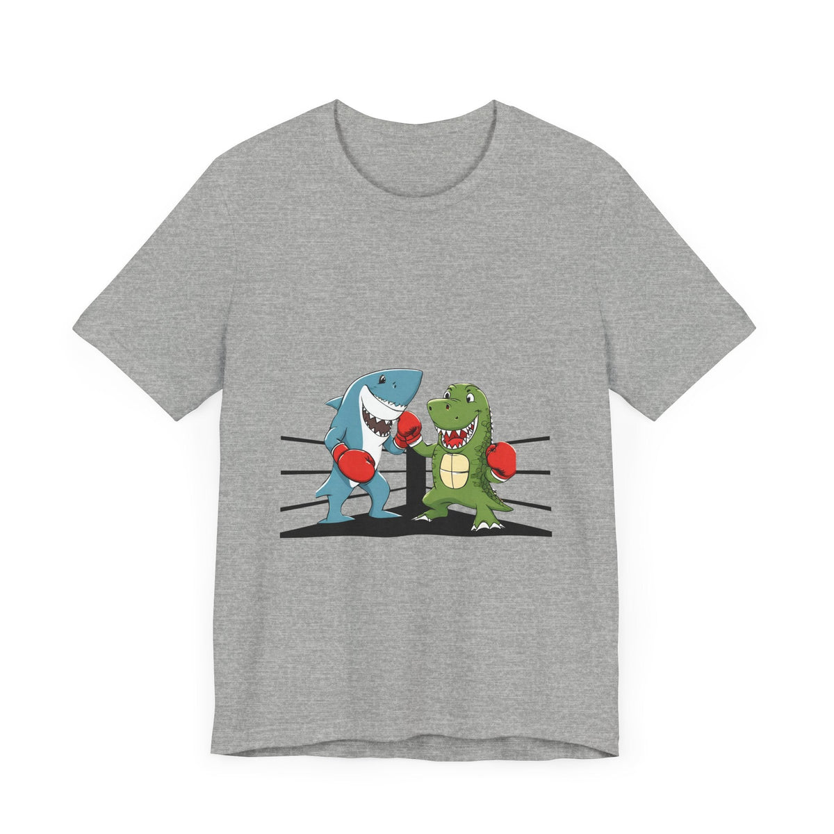 Shark vs Crocodile fight | Unisex Jersey Short Sleeve Tee Color Options - Prints and Fins