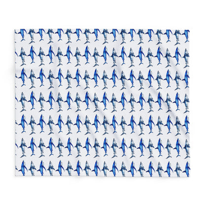 Watercolor Shark Fleece Blanket - Prints and Fins