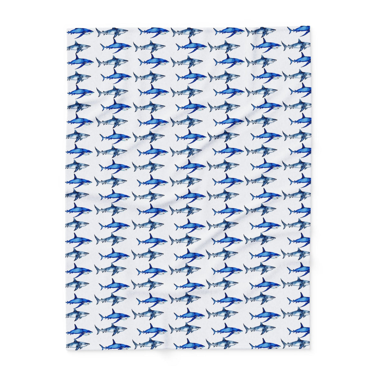 Watercolor Shark Fleece Blanket - Prints and Fins