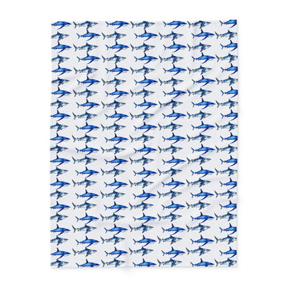 Watercolor Shark Fleece Blanket - Prints and Fins